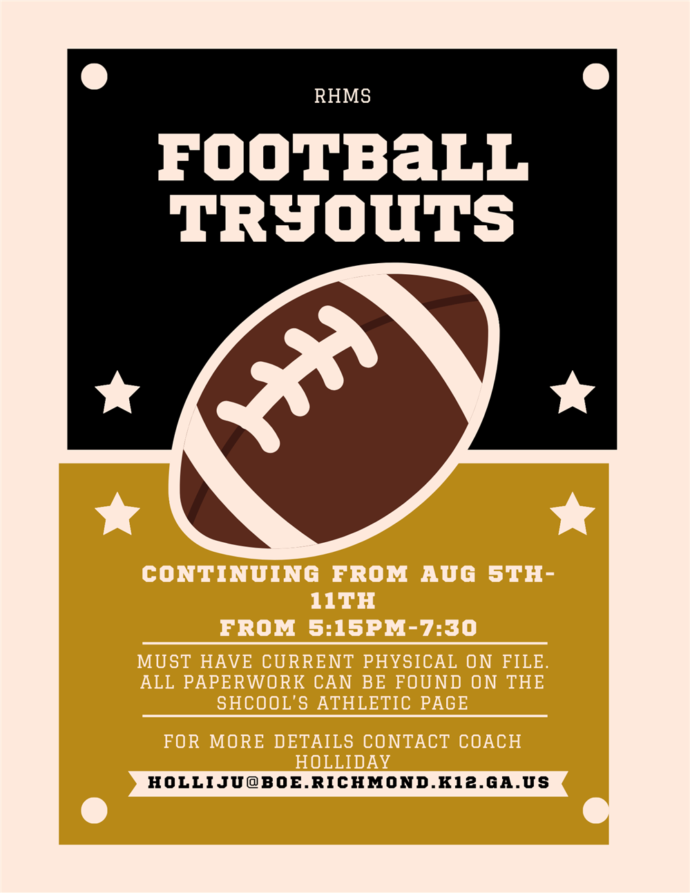 Football Tryouts 